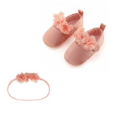 Pink blossom prewalker + Pink flower headband