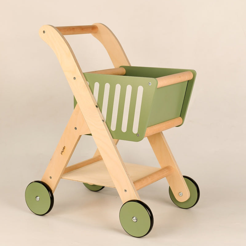 Shop 'N' Roll - Educational Wooden Toy Role Play Grocery Store Shopping Trolley