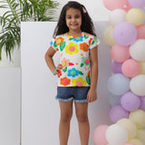 Floral pom pom Top