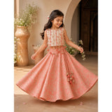 Pink leaf tassel lehnga set