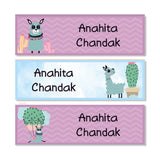 Waterproof Name Labels - Happy Llamas