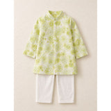Floral lime printed Kurta Set
