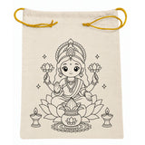 DIY Colouring Goddess Lakshmi Potli Bag