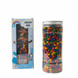 Rainbow Chickpeas Jar - Sensory Filler with Scooper