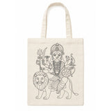 DIY Colouring Goddess Durga Tote Bag