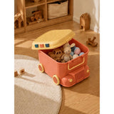 Orange Cartoon Toy Bus-Shaped Kids Mini Toys/Cars Storage Box