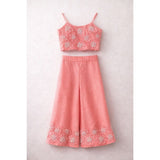 3D flower Spaghetti Top & Palazzo set