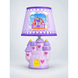 Purple Princess ceramic Castle side Bed Table Lamp, Kids Room Decor