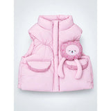Pink Teddy Puffer Sleeveless Winter Jacket for Kids