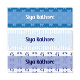 Waterproof Name Labels - Blue Bow Bliss
