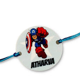 Personalized Name Rakhi for Kids - Captain America