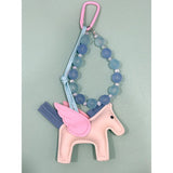 Unicorn Bag Charm with Beaded Bracelet