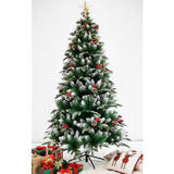 Swen 4 feet NorthLight Flocked Christmas Tree Pinecones and Cherries