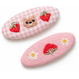 Pink embroidery Strawberry