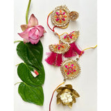 Gulshan Gota Patti Rakhi and Lumba Haathphool Set