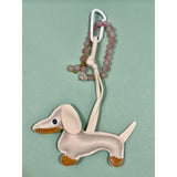 Pet Lover Bag Charm with Beaded Bracelet