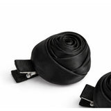 Black Satin Rose Hair Clips