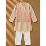 Pink Applique Bandhgala set