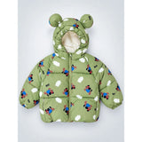 Sage Green Puppy & Cloud Quilted Hooded Winter Jacket for Kids