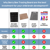 Berrybee Reusable Double Sided Tracing Chalkboard Handwriting Practice Board, Gift for Toddlers (Printed Lines)