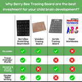 Berrybee Reusable Double Sided Tracing Chalkboard Handwriting Practice Board Gift for Toddlers (Englih Print)