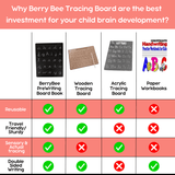 Berrybee Reusable Double Sided Tracing Chalkboard Handwriting Practice Board, Gift for Toddlers (Maths)