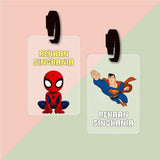 Bag Tag (Transparent) - Spiderman & Superman