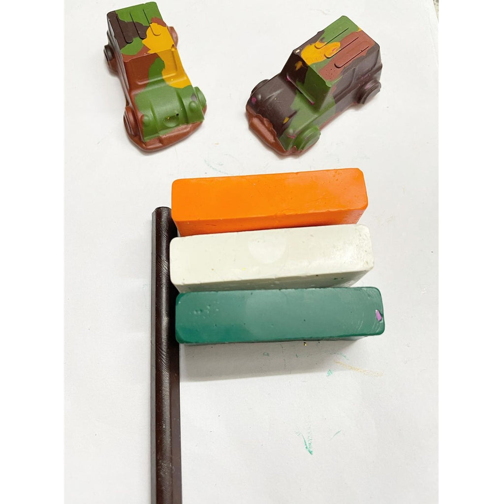 Indian Military Men & Vehicle Shaped Crayons – Pack of 9, Ages 3+