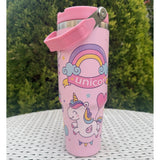 Flip Straw Tumbler - 900 ml - Unicorn Pink