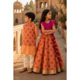 Fushia printed bundi set