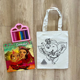 DIY Colouring Dancing Ganesha Tote Bag