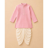 Pink pintuck kurta  and dhoti set