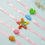 Fantasy Handmade Crayon Rakhi Set of 5 - Reusable Raksha Bandhan Rakhi for Kids