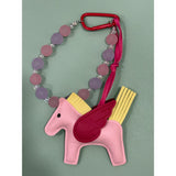 Unicorn Bag Charm with Beaded Bracelet