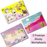 Rub-A-Scene Stickers – DIY Transfer Sticker Activity Set for Kids (100+ Stickers | Fairyland, Dreamland & Desert Scenes)