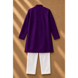 Purple Embroidered kurta set