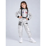 Shiny Silver Astronaut, Unisex Halloween Costume Fancy Dress Up for Kids