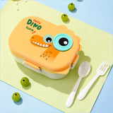 Orange Big Eye Dino 2 decker Lunch Box for Kids
