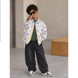Grey Dumper Quilted Bomber Winter Jacket for Kids