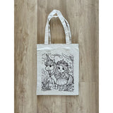 DIY Colouring Little Princess and Unicorn Tote Bag