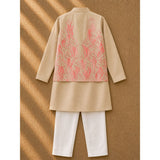 Pink Applique Bandhgala set