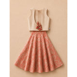 Pink leaf tassel lehnga set