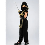 The Black & Gold Dragon Ninja, Kids Halloween Costume Fancy Dress Up
