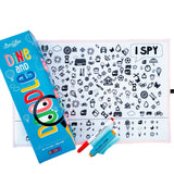 Berrybee Dine Doodle Mat-Reversible & Reusable Mat with 1 Erasable Marker and Chalk