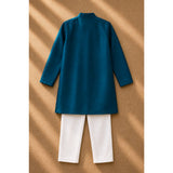 Teal Embroidered kurta st Set