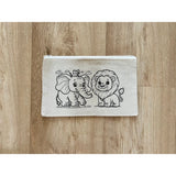 DIY Colouring Elephant and Lion Pouch