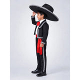 Black & Red Mexican Mariachi Boys, Kids Halloween Costume Fancy Dress Up