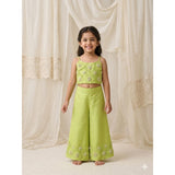 3D flower Spaghetti Top & Flared Pant set
