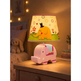Pink ceramic Elephant side Bed Table Lamp, Kids Room Decor