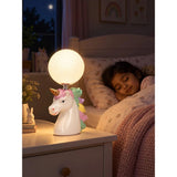 White ceramic Unicorn Moon, side Bed Table Lamp, Kids Room Decor